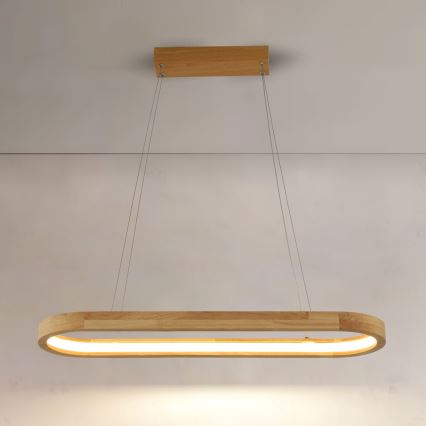 Brilagi - Lámpara colgante LED suspendida por cable UMEA WOOD LED/30W/230V 70x20 cm madera
