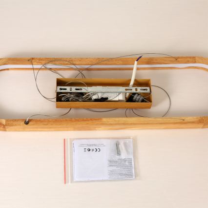 Brilagi - Lámpara colgante LED suspendida por cable UMEA WOOD LED/30W/230V 70x20 cm madera