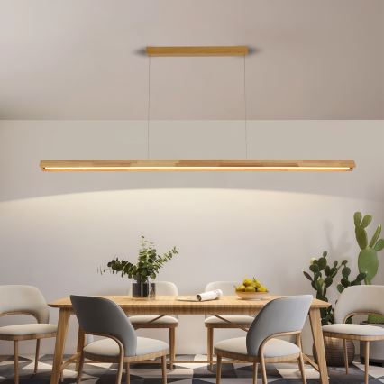 Brilagi - Lámpara colgante LED suspendida por cable UMEA WOOD LED/40W/230V 150 cm madera de hevea
