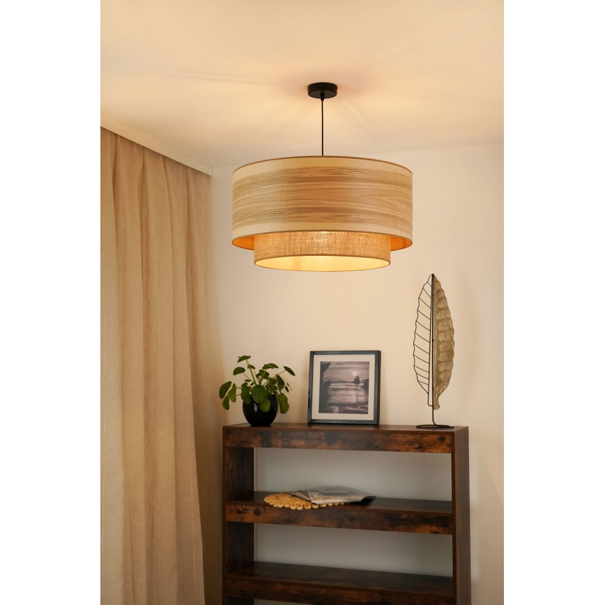 Brilagi - Lámpara colgante MONTANA BOHO 1xE27/15W/230V diá. 60 cm marrón/negro
