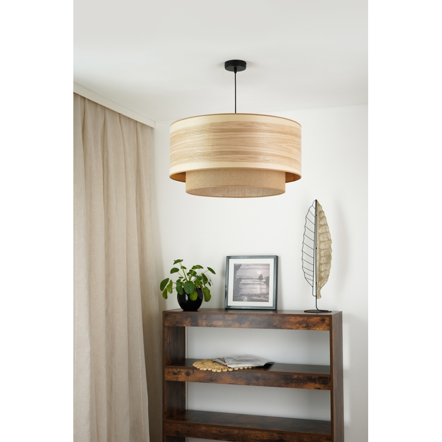 Brilagi - Lámpara colgante MONTANA BOHO 1xE27/15W/230V diá. 60 cm marrón/negro