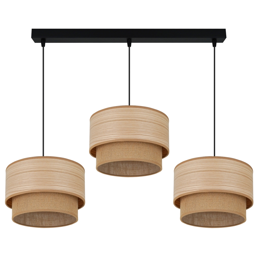 Brilagi - Lámpara colgante MONTANA BOHO 3xE27/15W/230V marrón/negro