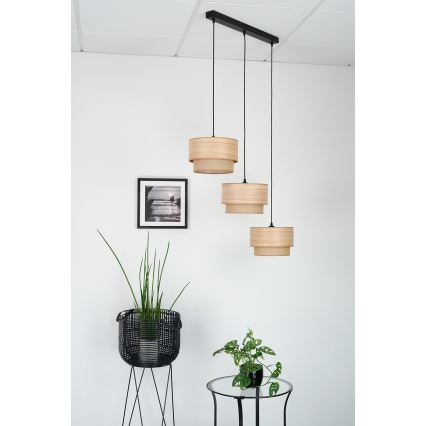 Brilagi - Lámpara colgante MONTANA BOHO 3xE27/15W/230V marrón/negro