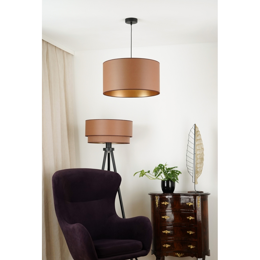 Brilagi - Lámpara colgante OREGON ROLLER VEGE 1xE27/15W/230V diá. 45 cm marrón