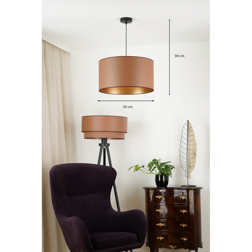 Brilagi - Lámpara colgante OREGON ROLLER VEGE 1xE27/15W/230V diá. 45 cm marrón