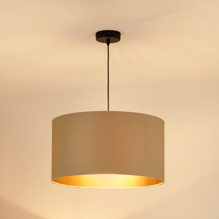 Brilagi - Lámpara colgante con cable OREGON ROLLER VEGE 1xE27/15W/230V diámetro 45 cm beige