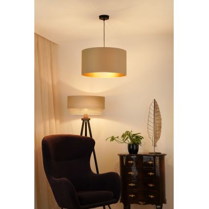 Brilagi - Lámpara colgante con cable OREGON ROLLER VEGE 1xE27/15W/230V diámetro 45 cm beige