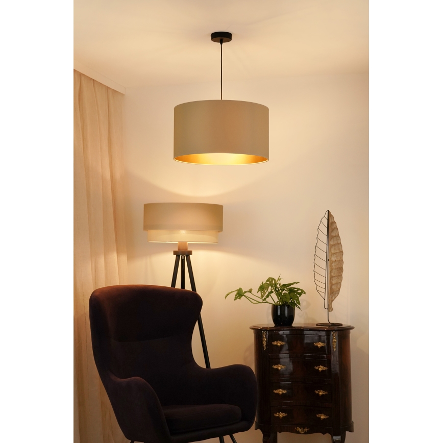 Brilagi - Lámpara colgante con cable OREGON ROLLER VEGE 1xE27/15W/230V diámetro 45 cm beige