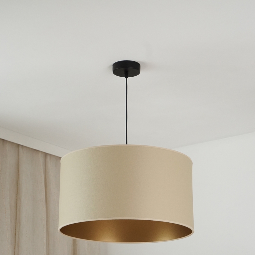 Brilagi - Lámpara colgante con cable OREGON ROLLER VEGE 1xE27/15W/230V diámetro 45 cm beige