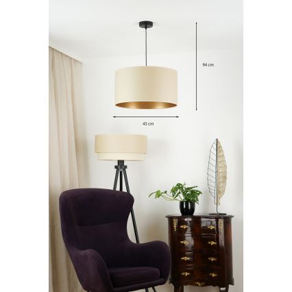 Brilagi - Lámpara colgante con cable OREGON ROLLER VEGE 1xE27/15W/230V diámetro 45 cm beige