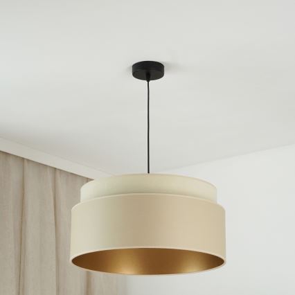 Brilagi - Lámpara colgante con cable OREGON VEGE 1xE27/15W/230V diámetro 45 cm beige