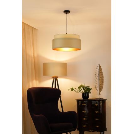 Brilagi - Lámpara colgante con cable OREGON VEGE 1xE27/15W/230V diámetro 45 cm beige