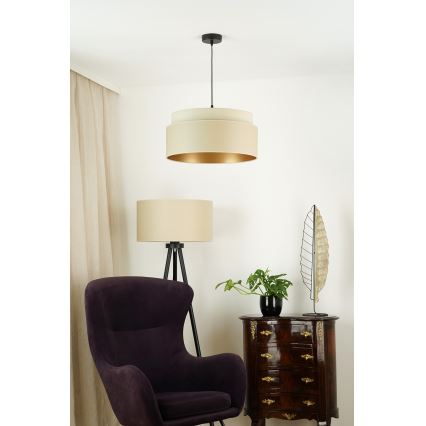 Brilagi - Lámpara colgante con cable OREGON VEGE 1xE27/15W/230V diámetro 45 cm beige