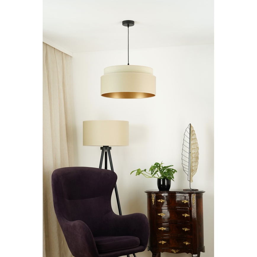 Brilagi - Lámpara colgante con cable OREGON VEGE 1xE27/15W/230V diámetro 45 cm beige