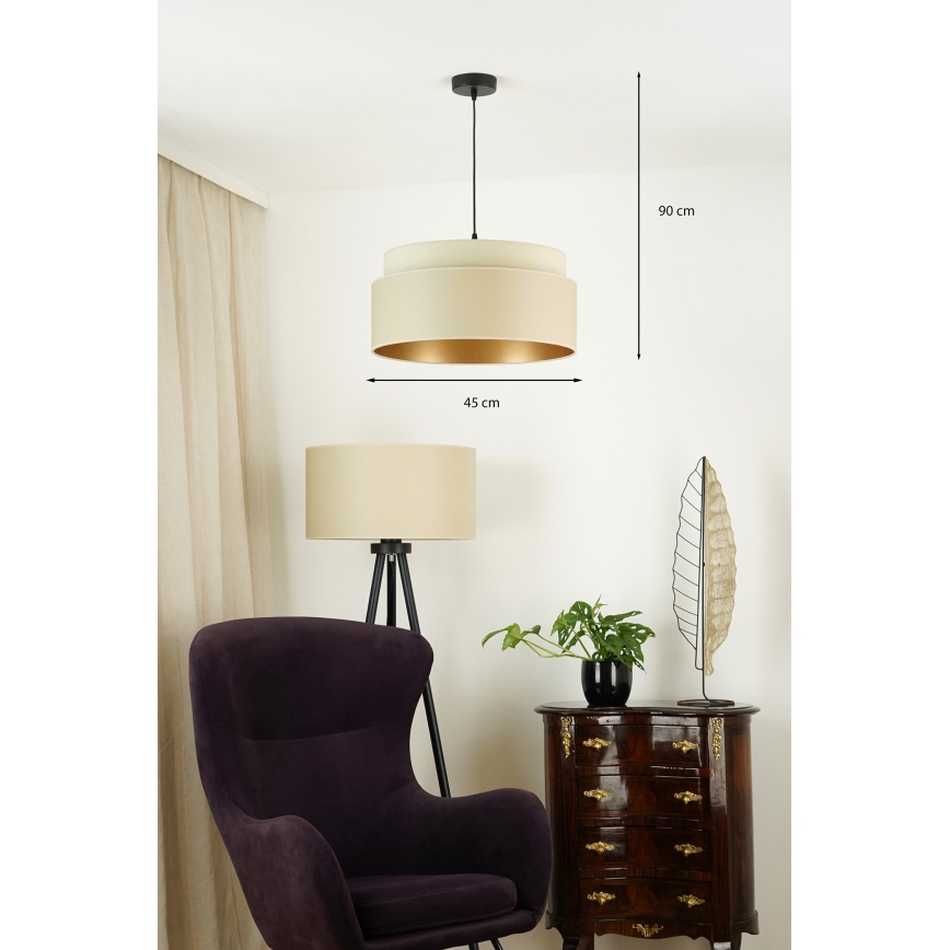 Brilagi - Lámpara colgante con cable OREGON VEGE 1xE27/15W/230V diámetro 45 cm beige