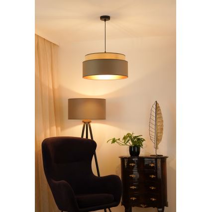 Brilagi - Lámpara colgante con cable OREGON VEGE 1xE27/15W/230V diámetro 45 cm gris