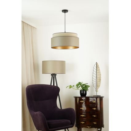 Brilagi - Lámpara colgante con cable OREGON VEGE 1xE27/15W/230V diámetro 45 cm gris