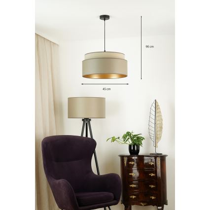 Brilagi - Lámpara colgante con cable OREGON VEGE 1xE27/15W/230V diámetro 45 cm gris