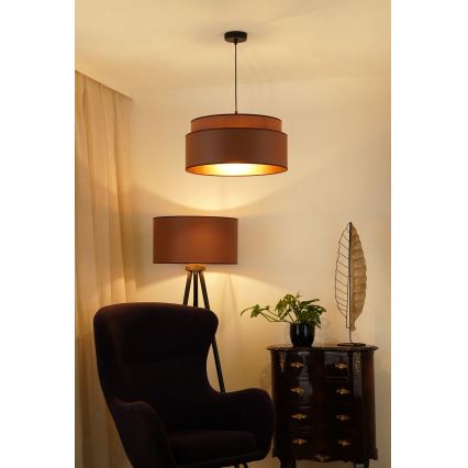 Brilagi - Lámpara colgante con cable OREGON VEGE 1xE27/15W/230V diámetro 45 cm marrón