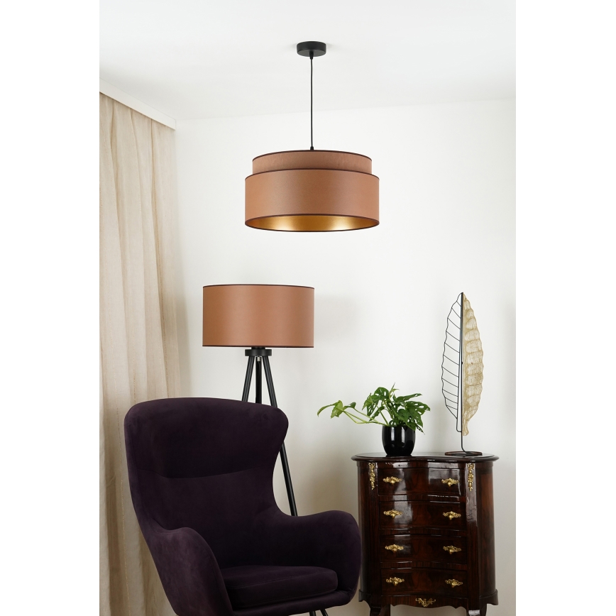 Brilagi - Lámpara colgante con cable OREGON VEGE 1xE27/15W/230V diámetro 45 cm marrón