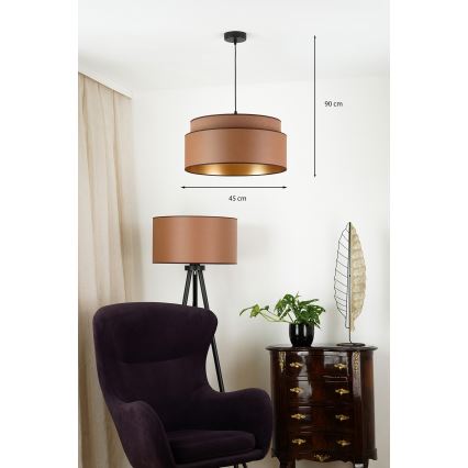 Brilagi - Lámpara colgante con cable OREGON VEGE 1xE27/15W/230V diámetro 45 cm marrón