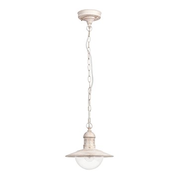 Brilagi - Lámpara colgante para exterior MOLDE 1xE27/60W IP44 blanco/pátina