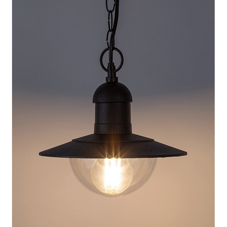 Brilagi - Lámpara colgante para exterior MOLDE 1xE27/60W IP44 negra