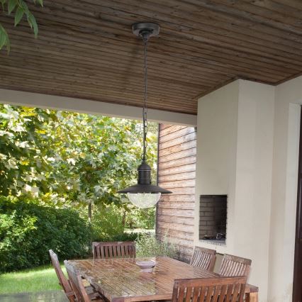 Brilagi - Lámpara colgante para exterior MOLDE 1xE27/60W IP44 negra