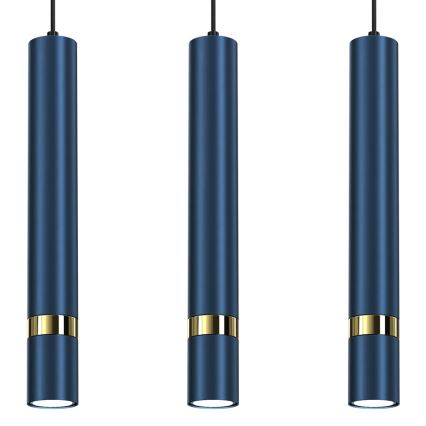 Brilagi - Lámpara colgante POKER 3xGU10/25W/230V azul/dorado