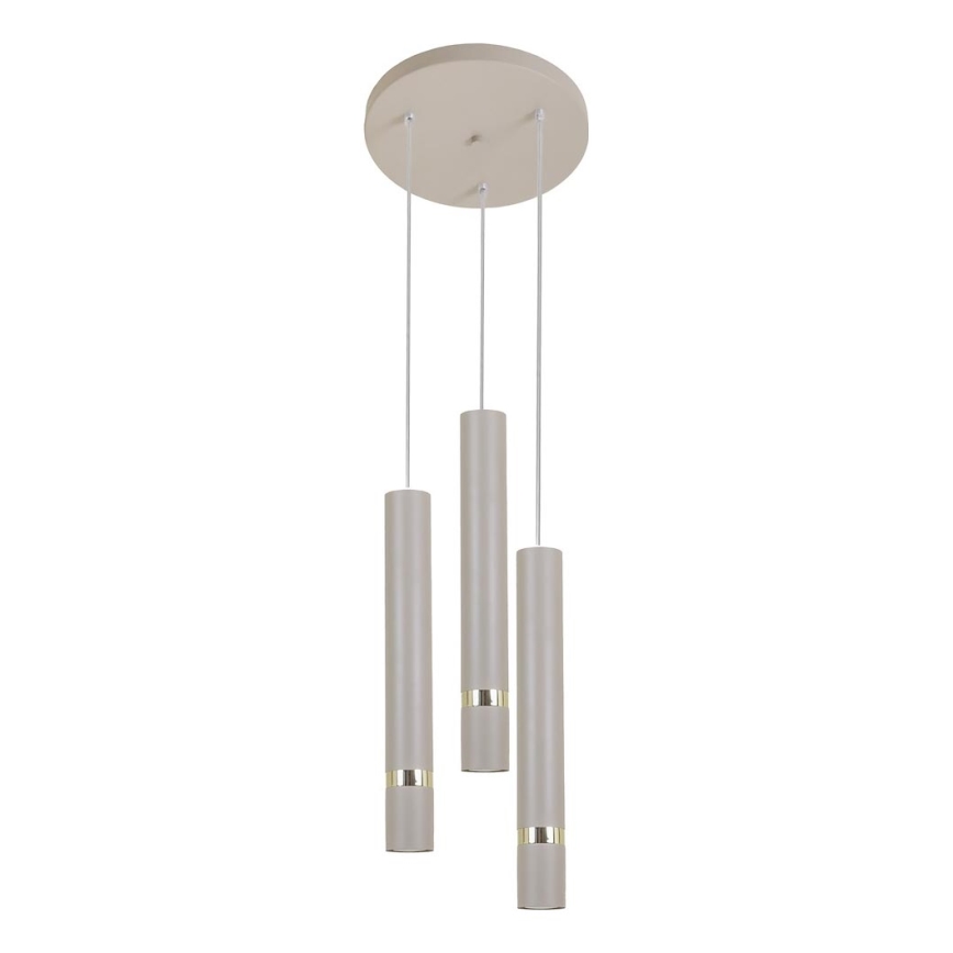 Brilagi - Lámpara colgante POKER 3xGU10/25W/230V beige/dorado
