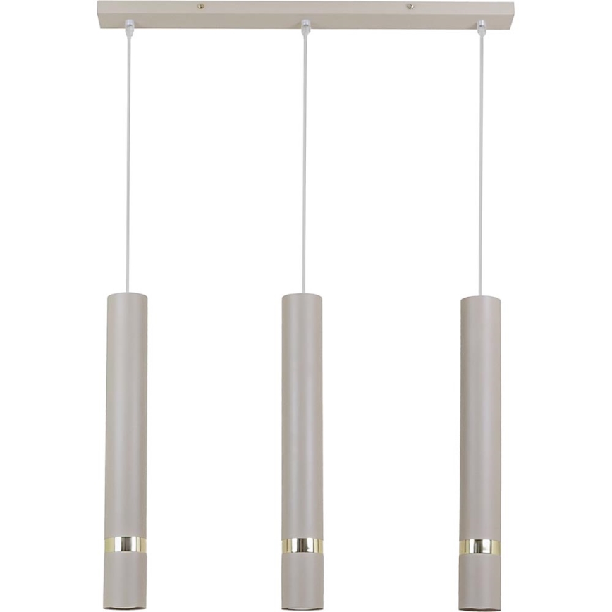 Brilagi - Lámpara colgante POKER 3xGU10/25W/230V beige/dorado