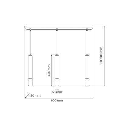 Brilagi - Lámpara colgante POKER 3xGU10/25W/230V beige/dorado