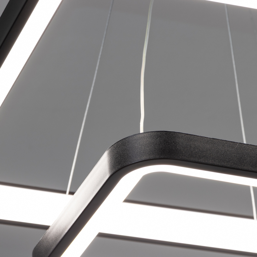 Brilagi - Lámpara colgante LED regulable suspendida por cable FALCON SLIM LED/78W/230V 3000-6500K 50x50 cm negra + mando a distancia