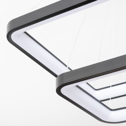 Brilagi - Lámpara colgante LED regulable suspendida por cable FALCON SLIM LED/78W/230V 3000-6500K 50x50 cm negra + mando a distancia