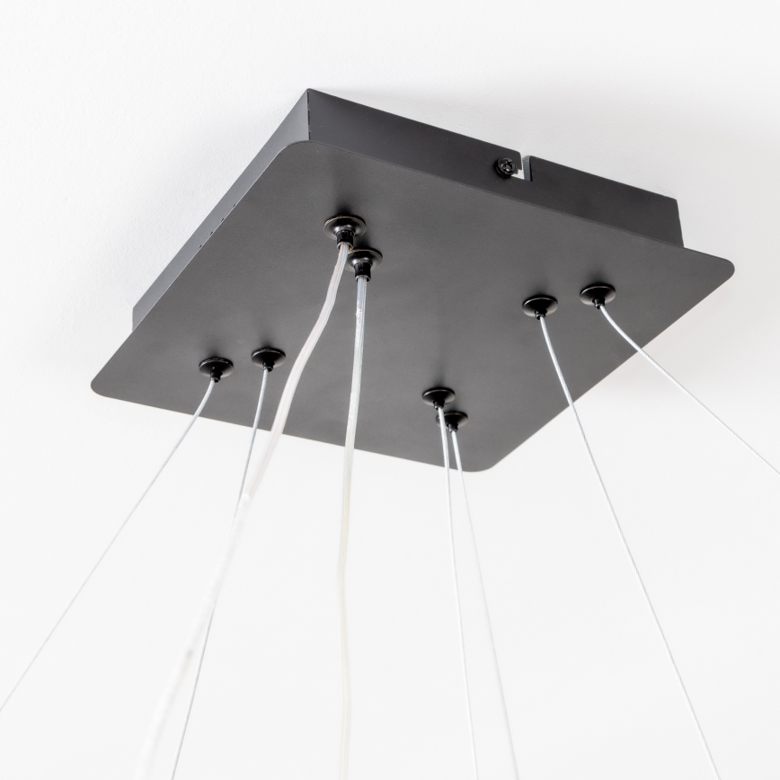 Brilagi - Lámpara colgante LED regulable suspendida por cable FALCON SLIM LED/78W/230V 3000-6500K 50x50 cm negra + mando a distancia