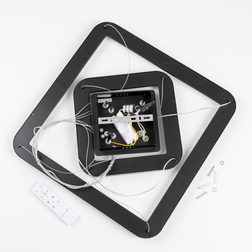 Brilagi - Lámpara colgante LED regulable suspendida por cable FALCON SLIM LED/78W/230V 3000-6500K 50x50 cm negra + mando a distancia