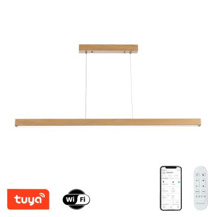 Brilagi - Lámpara colgante LED regulable con cable OAK SMART LED/30W/230V Wi-Fi Tuya acabado en roble + mando a distancia