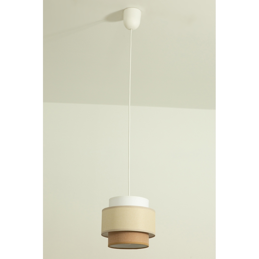 Brilagi - Lámpara colgante RESNA con cable 1xE27/60W/230V Ø 20 cm crema/beige