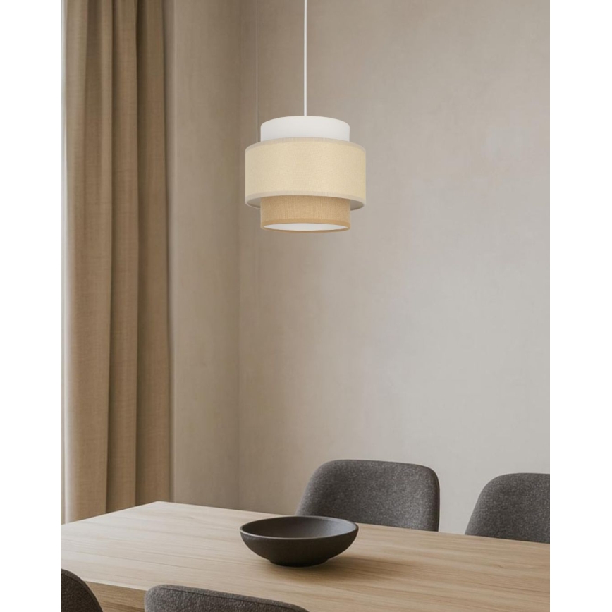 Brilagi - Lámpara colgante RESNA con cable 1xE27/60W/230V Ø 20 cm crema/beige