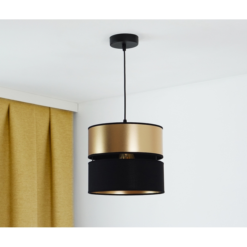Brilagi - Lámpara colgante ROYAL 1xE27/15W/230V diá. 25 cm negro/dorado