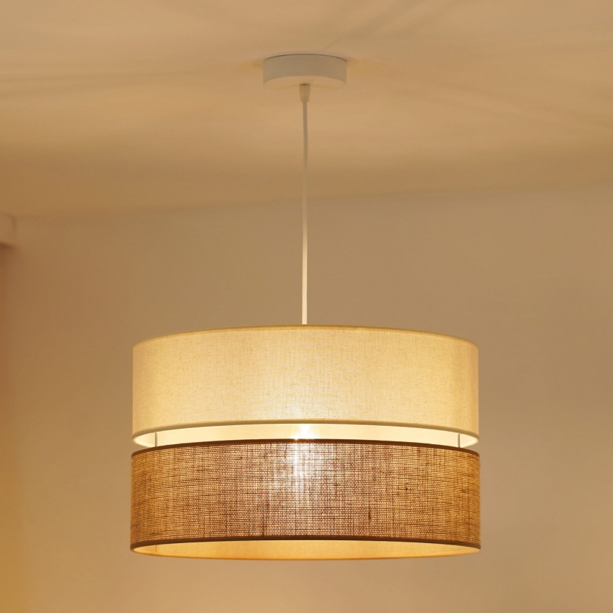 Brilagi - Lámpara colgante ROYAL YUTE 1xE27/15W/230V diá. 40 cm beige/color crema