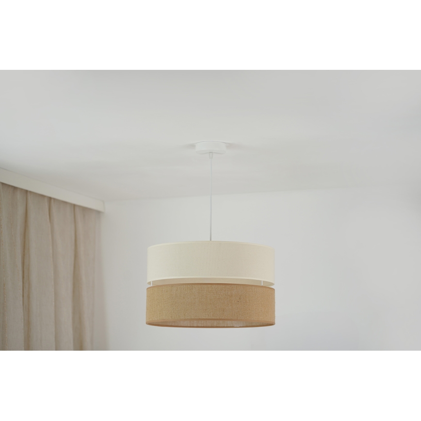 Brilagi - Lámpara colgante ROYAL YUTE 1xE27/15W/230V diá. 40 cm beige/color crema