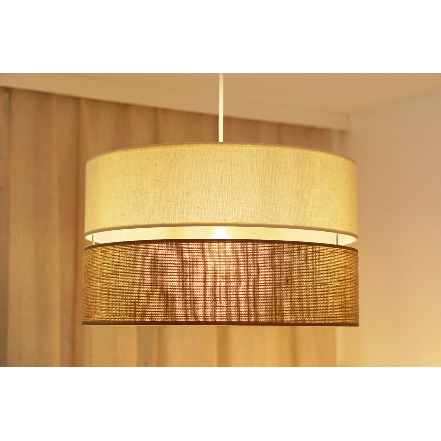 Brilagi - Lámpara colgante ROYAL YUTE 1xE27/15W/230V diá. 40 cm beige/color crema