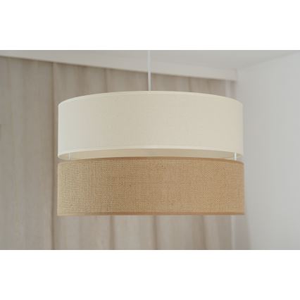 Brilagi - Lámpara colgante ROYAL YUTE 1xE27/15W/230V diá. 40 cm beige/color crema