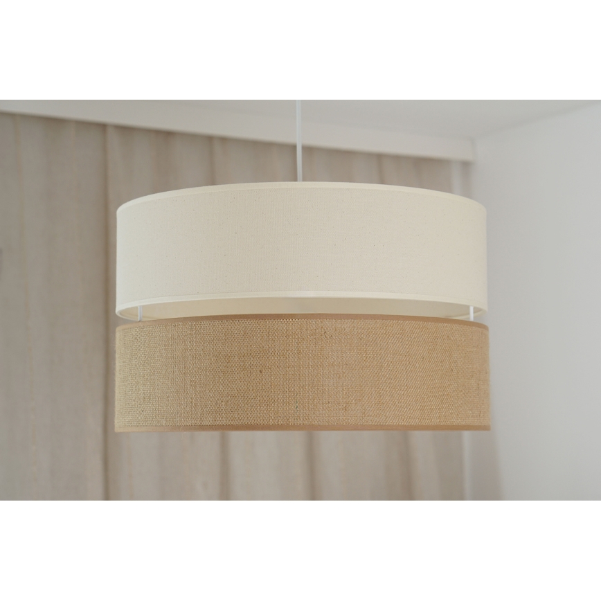 Brilagi - Lámpara colgante ROYAL YUTE 1xE27/15W/230V diá. 40 cm beige/color crema
