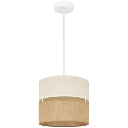 Brilagi - Lámpara colgante con cable ROYAL YUTE 1xE27/15W/230V diámetro 25 cm beige/crema