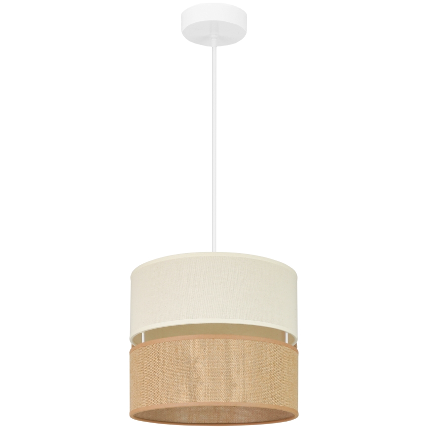 Brilagi - Lámpara colgante con cable ROYAL YUTE 1xE27/15W/230V diámetro 25 cm beige/crema