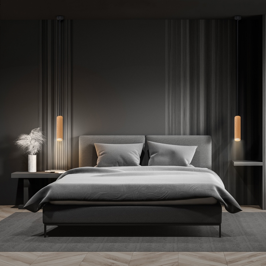 Brilagi - Lámpara colgante SELE 1xGU10/30W/230V decoración negro/roble