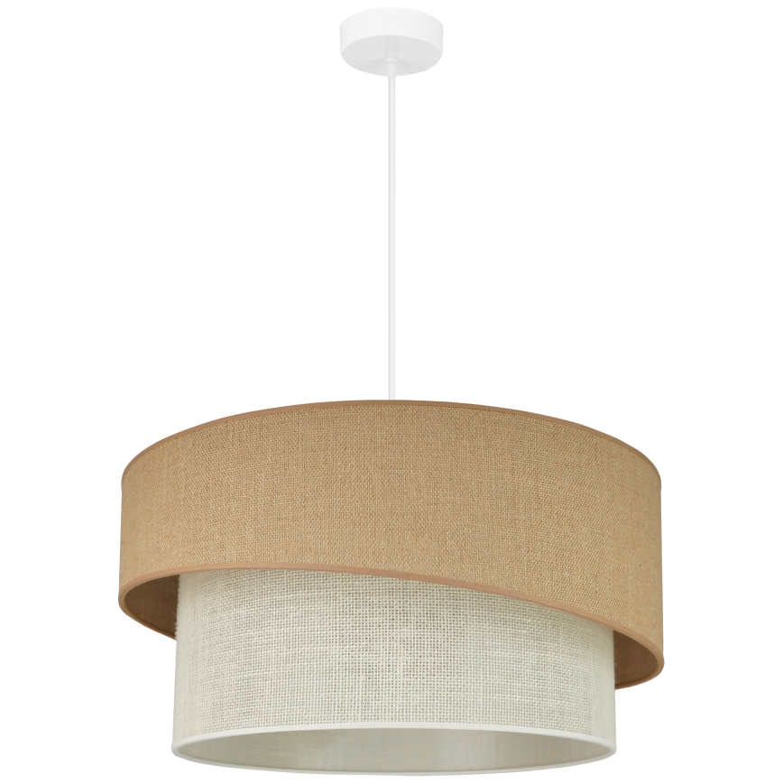 Brilagi - Lámpara colgante con cable SHINE 1xE27/15W/230V Ø 50 cm beige/crema