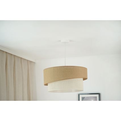 Brilagi - Lámpara colgante con cable SHINE 1xE27/15W/230V Ø 50 cm beige/crema